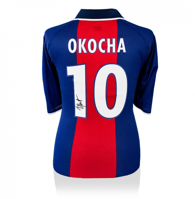 Jay-Jay Okocha Back Signed Paris Saint-Germain 2000-01 Home Shirt