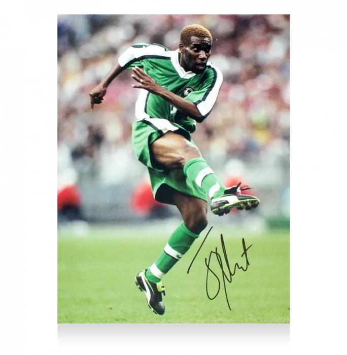 Jay-Jay Okocha Official 1998 FIFA World Cup™ Signed And Framed Nigeria Photo