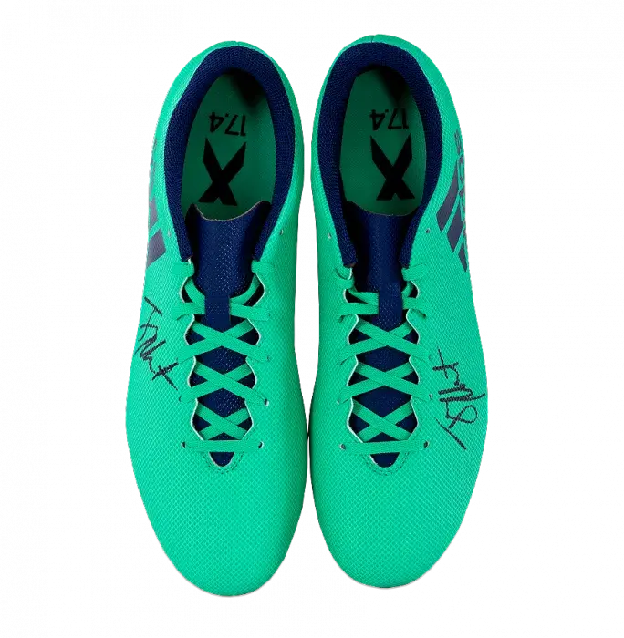 Jay-Jay Okocha Signed Aqua Adidas X 17.4 Boot
