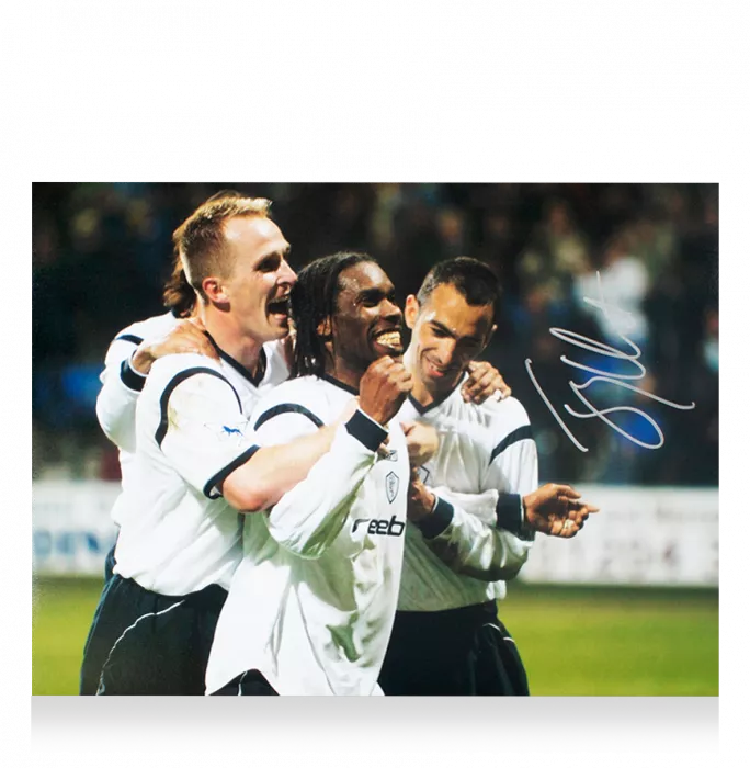 Jay-Jay Okocha Signed Bolton Wanderers Photo In Black Wooden Frame