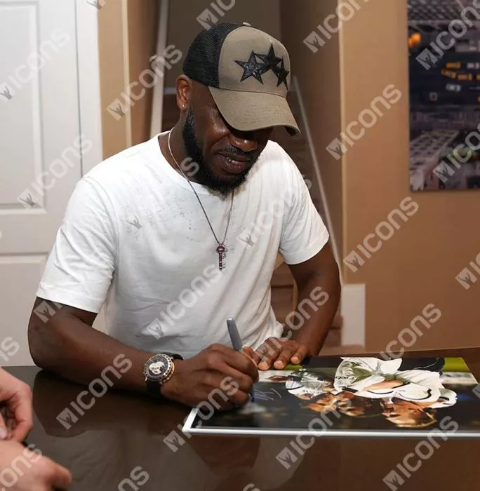 Jay-Jay Okocha Signed Bolton Wanderers Photo In Black Wooden Frame