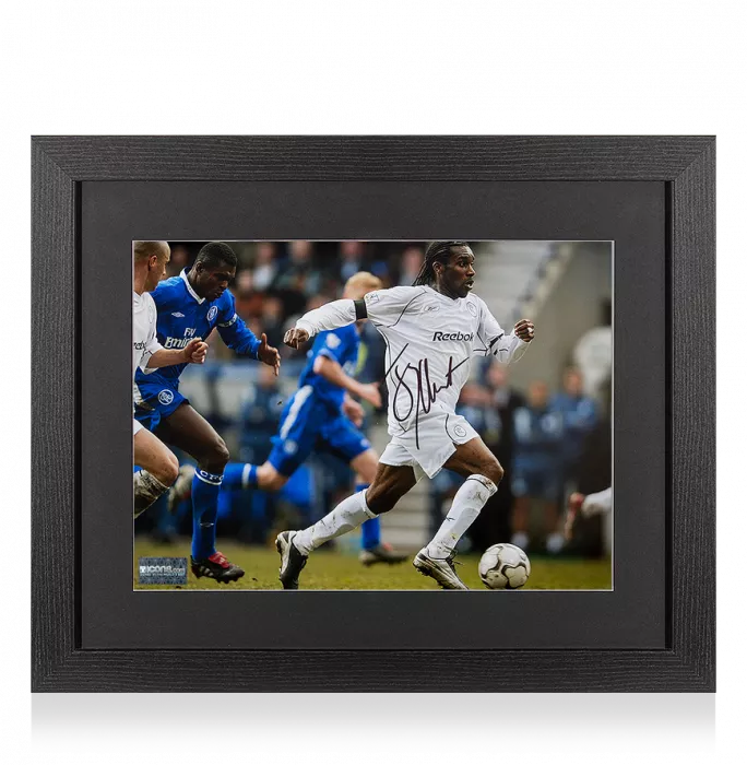 Jay-Jay Okocha Signed Bolton Wanderers Photo In Black Wooden Frame: Wanderers' Captain