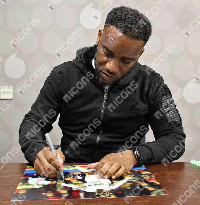 Jay-Jay Okocha Signed Bolton Wanderers Photo In Black Wooden Frame: Free-Kick Goal Vs Liverpool