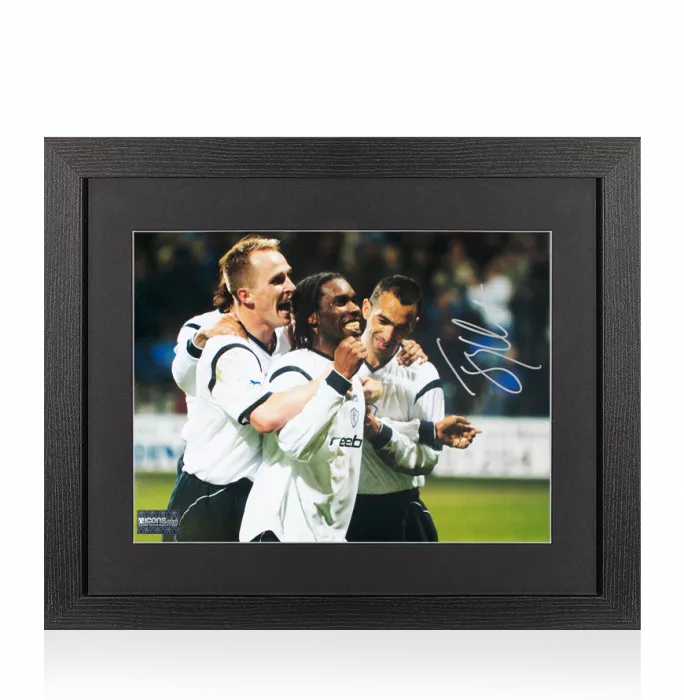 Jay-Jay Okocha Signed Bolton Wanderers Photo In Black Wooden Frame