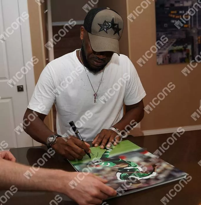Jay-Jay Okocha Signed Nigeria Photo In Black Wooden Frame