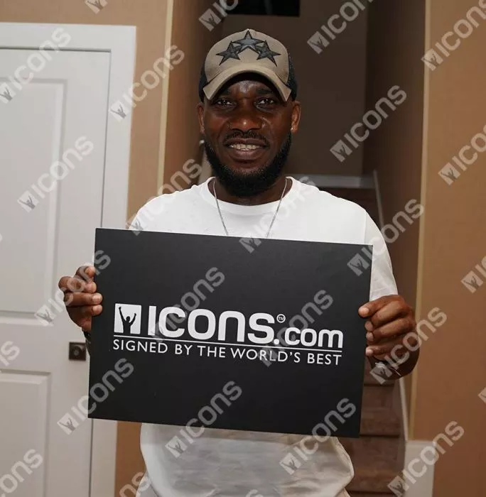 Jay-Jay Okocha Signed Orange Adidas Boot In Bubble Frame: Option 1