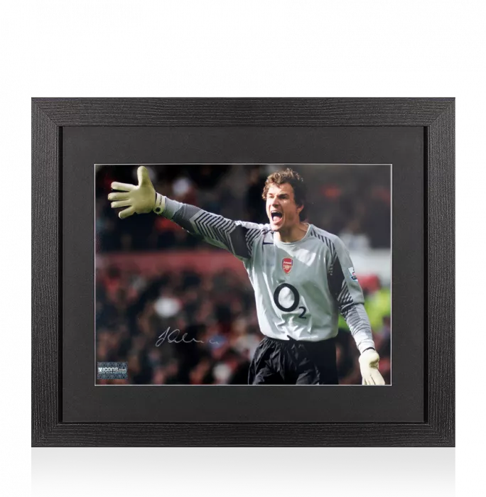 Jens Lehmann Signed Arsenal Photo In Black Wooden Frame: Gunners Legend