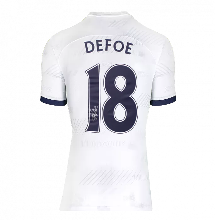 Jermain Defoe Back Signed Tottenham Hotspur 2023-24 Home Shirt With Fan Style Numbers In Deluxe Packaging