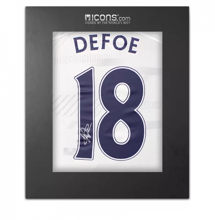 Jermain Defoe Back Signed Tottenham Hotspur 2023-24 Home Shirt with Fan Style Numbers In Deluxe Packaging