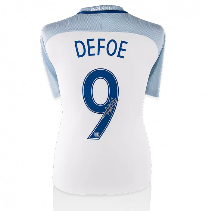 Jermain Defoe England Back Signed 2016-17 Home Shirt