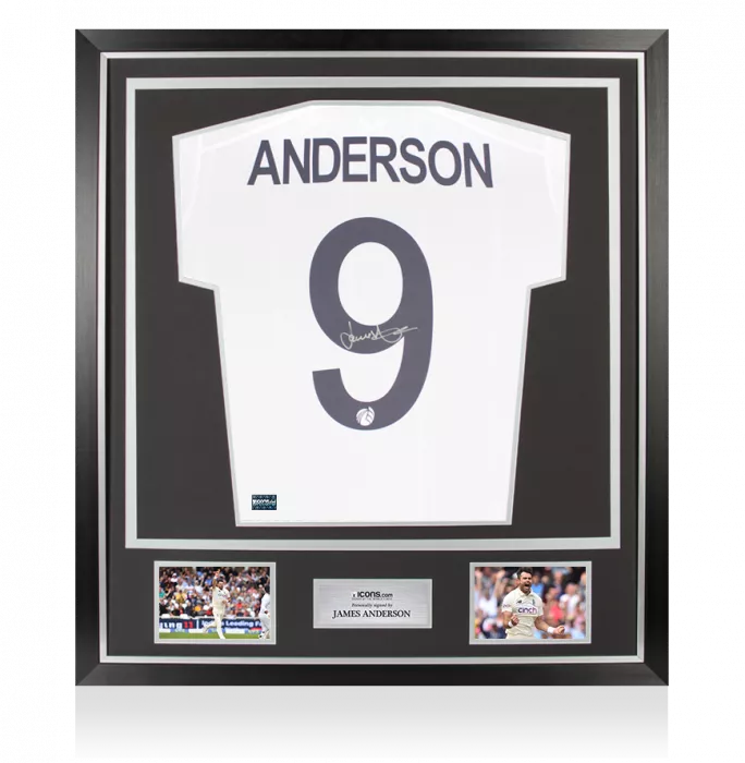 Jimmy Anderson Signed England Cricket Shirt In Classic Frame