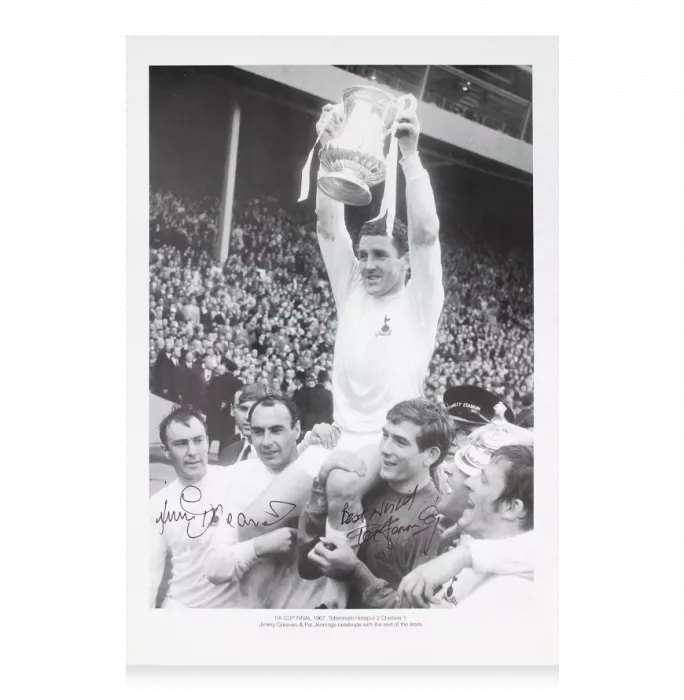 Jimmy Greaves And Pat Jennings Hand Signed Photo - FA Cup Final 1967 (Best Wishes)