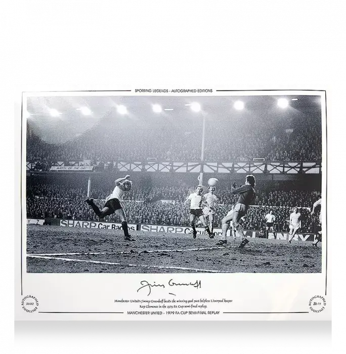 Jimmy Greenhoff Signed Manchester United Photo