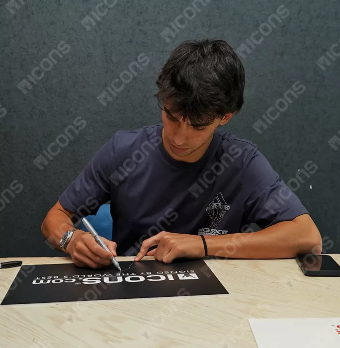 Joao Felix Back Signed Atletico Madrid 2021-22 Home Shirt In Hero Frame: Option 1