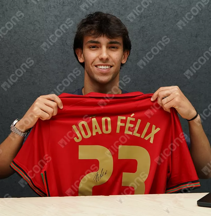 Joao Felix Back Signed Portugal 2020-21 Home Shirt