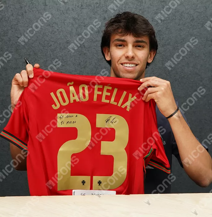 Joao Felix Back Signed Portugal 2020-21 Home Shirt: "Se Igual A Ti Mesmo" Edition