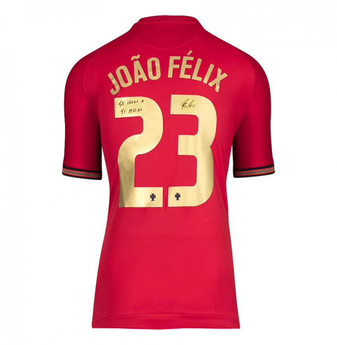 Joao Felix Back Signed Portugal 2020-21 Home Shirt: "Se Igual A Ti Mesmo" Edition