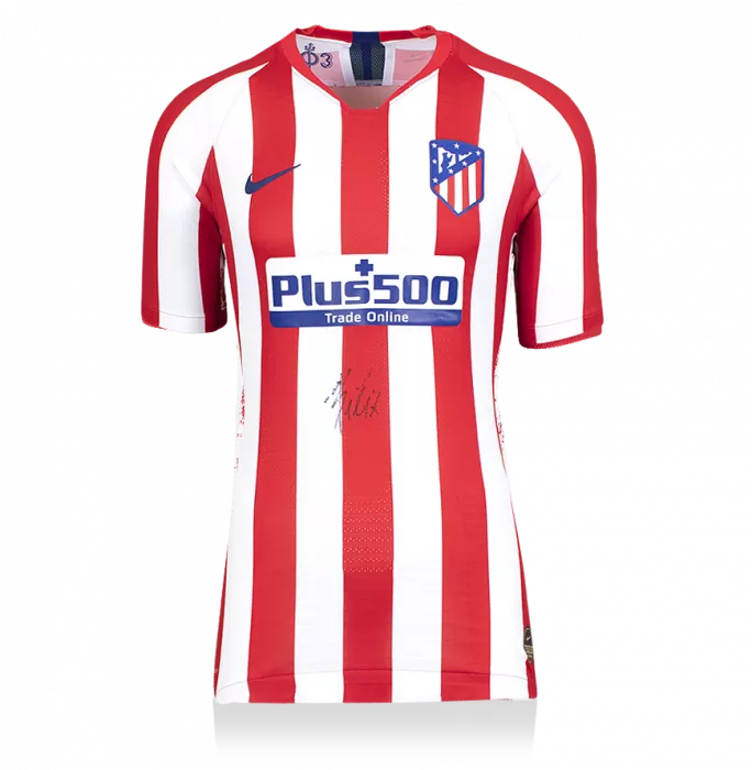 Joao Felix Front Signed Atletico Madrid 2019-20 Home Shirt In Hero Frame: Option 1