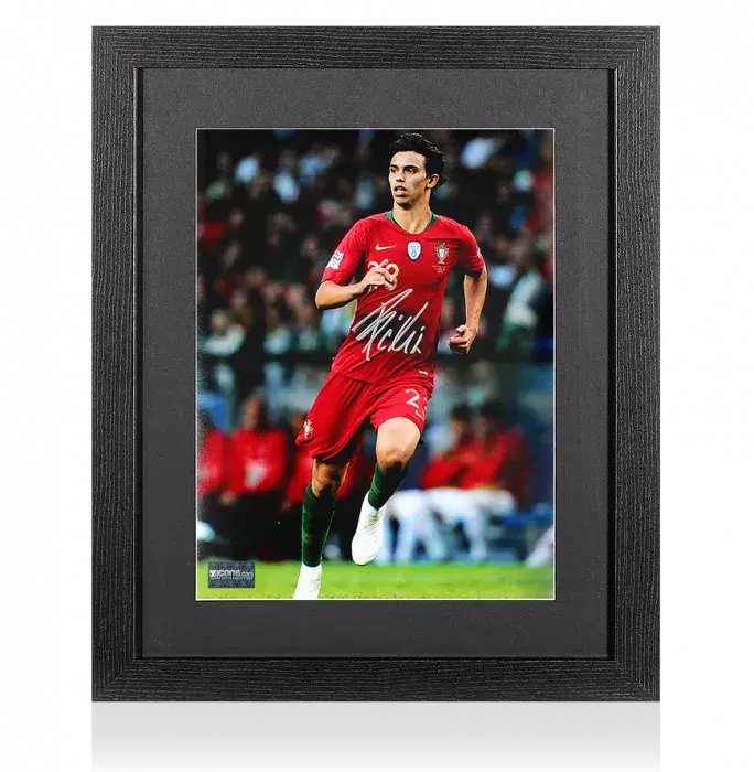 Joao Felix Signed Portugal Photo In Black Wooden Frame: 2019 UEFA Nations League Winner