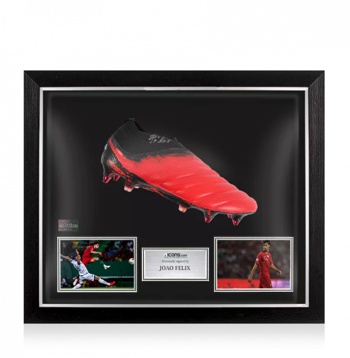 Joao Felix Signed Red Adidas Copa 20 Boot In Bubble Frame: Portugal
