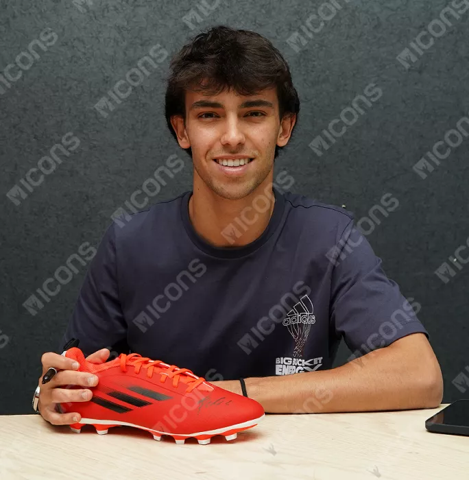 Joao Felix Signed Red Adidas Speedflow+ X .4 Boot In Acrylic Case