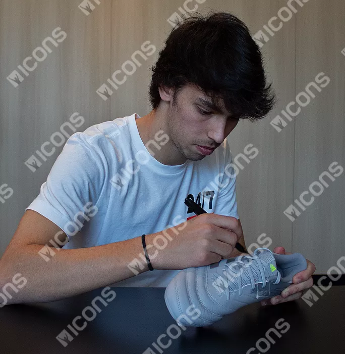Joao Felix Signed Silver Adidas Copa 19 Boot In Acrylic Case