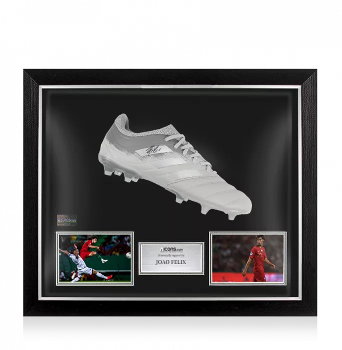 Joao Felix Signed Silver Adidas Copa 19 Boot In Bubble Frame: Option 1