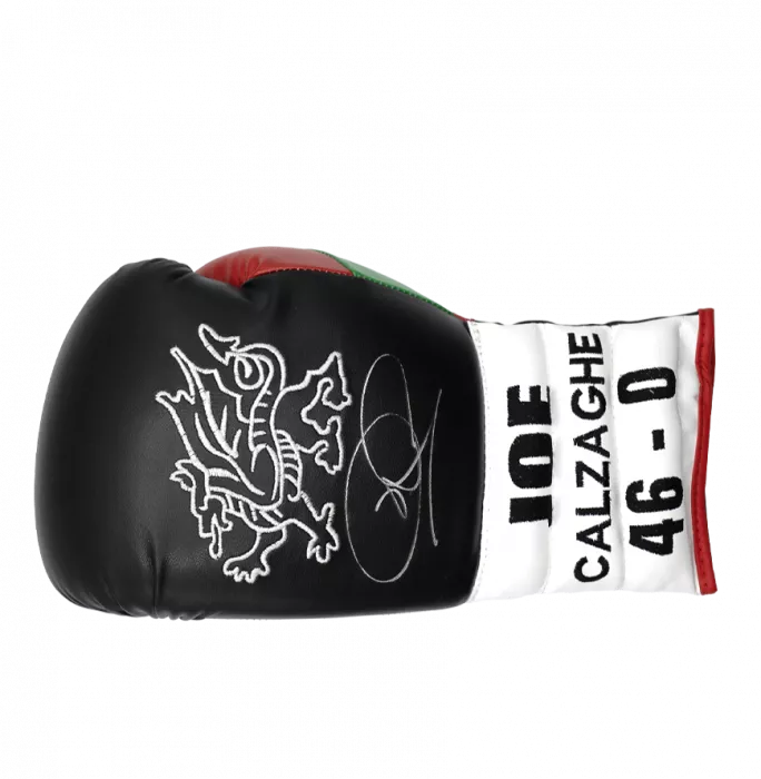 Joe Calzaghe Signed Black/White 46-0 Boxing Glove