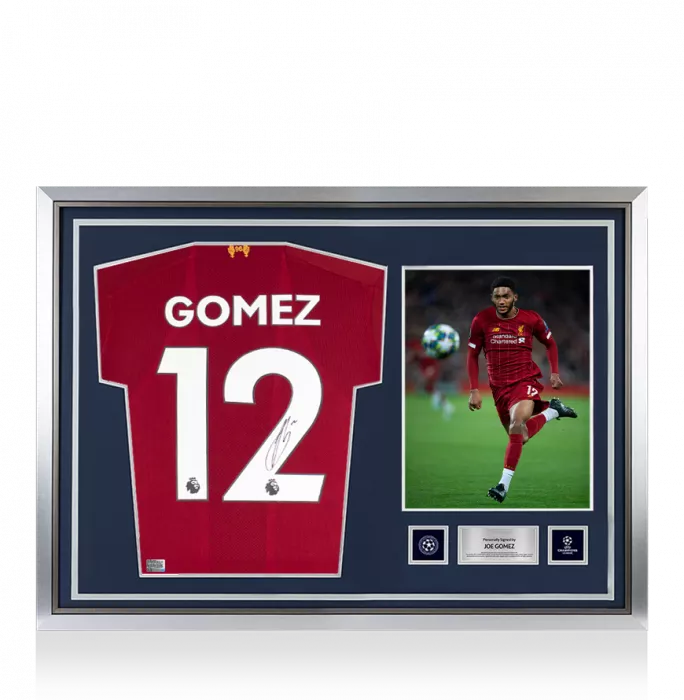 Joe Gomez Official UEFA Champions League Back Signed and Hero Framed Liverpool 2019-20 Home Shirt