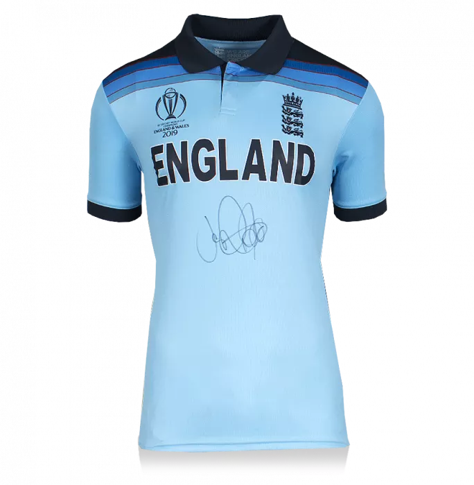 Joe Root Front Signed England Cricket Shirt: 2019 ICC Cricket World Cup Special Edition