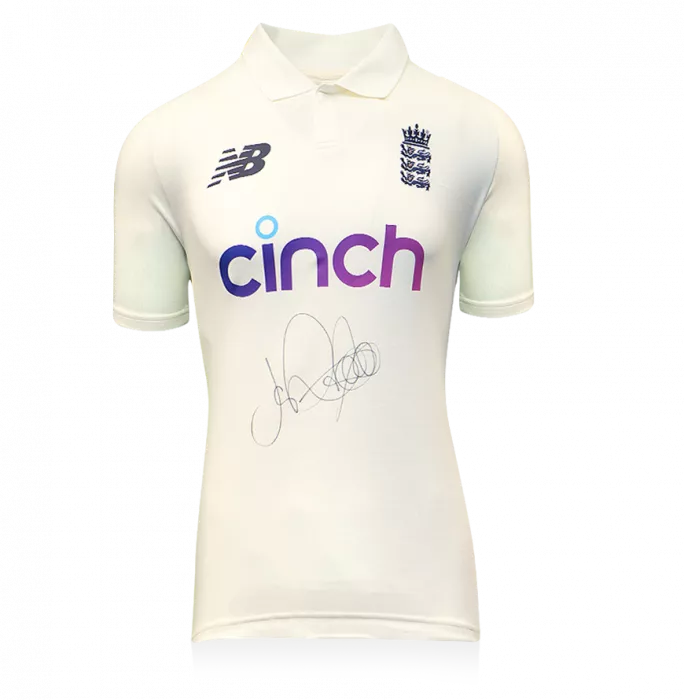 Joe Root Front Signed White England Test Cricket Shirt In Classic Frame