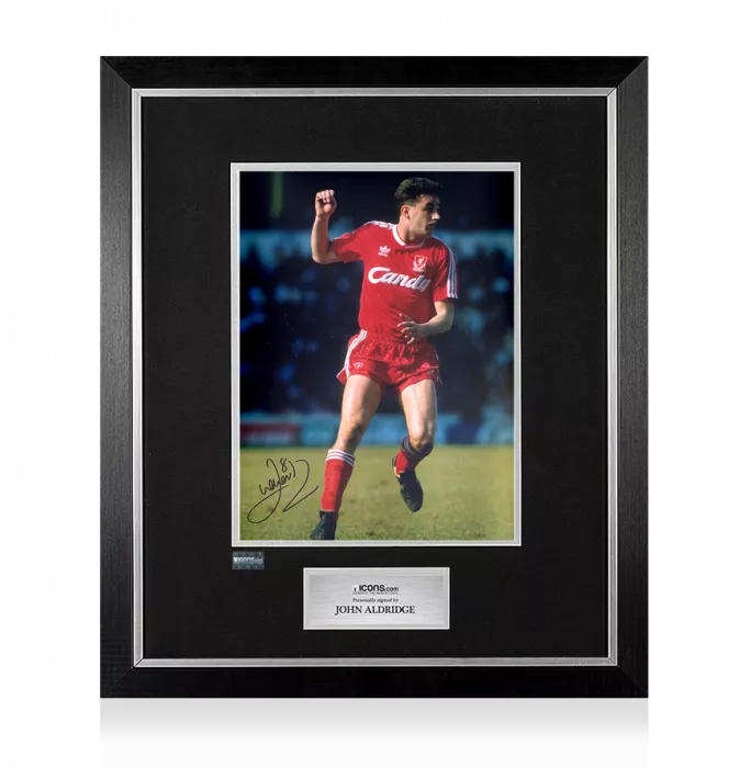 John Aldridge Signed Liverpool FC Photo In Premium Photo Frame: Reds Icon