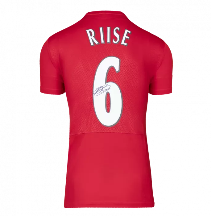 John Arne Riise Back Signed Liverpool FC 2005 Home Shirt In Hero Frame: Option 1