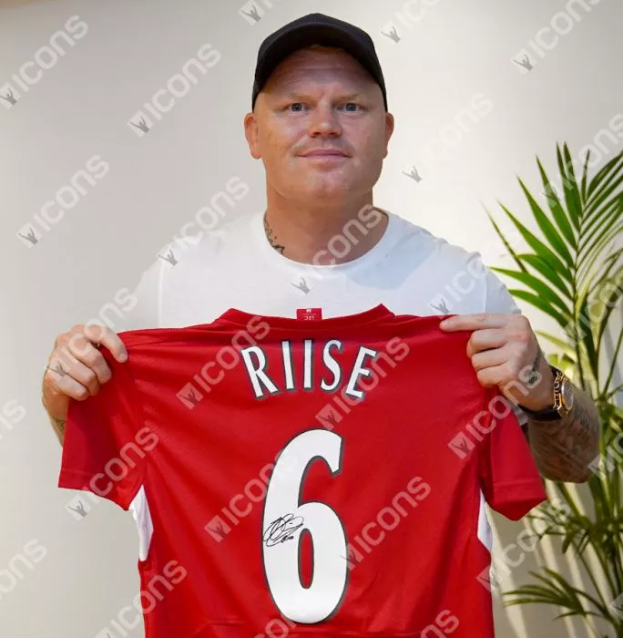 John Arne Riise Back Signed Liverpool FC 2005 Home Shirt In Hero Frame: Option 1