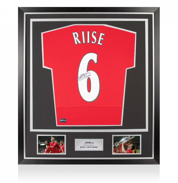 John Arne Riise Back Signed Liverpool FC 2005 Home Shirt In Classic Frame