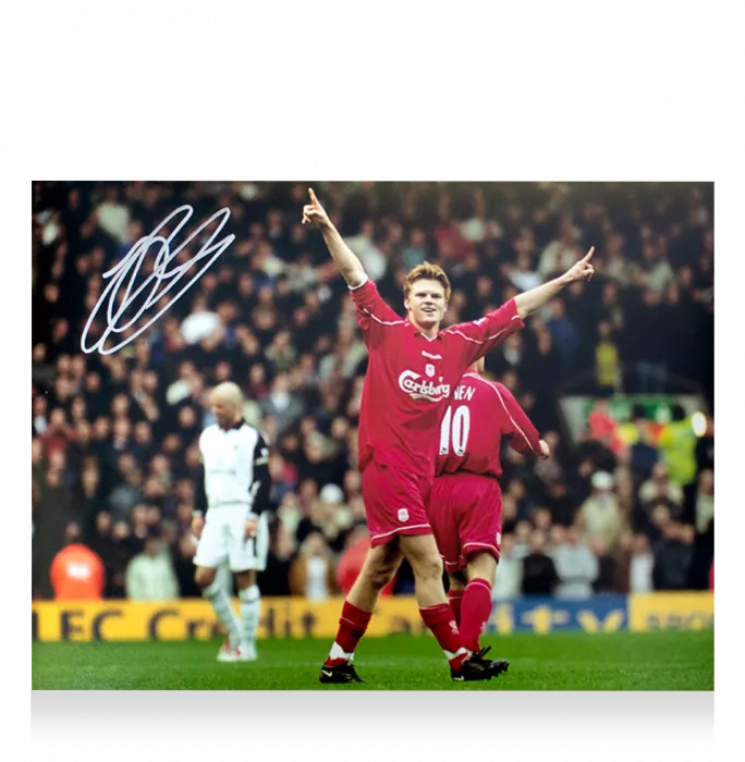 John Arne Riise Signed Liverpool FC Photo In Black Wooden Frame: Iconic Goal Vs Manchester United
