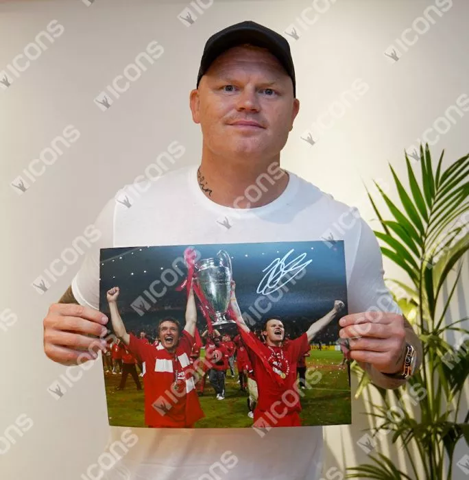 John Arne Riise Signed Liverpool FC Photo In Black Wooden Frame: 2005 UEFA Champions League Winner