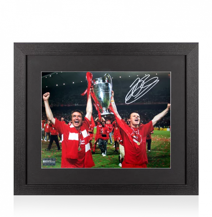 John Arne Riise Signed Liverpool FC Photo In Black Wooden Frame: 2005 UEFA Champions League Winner