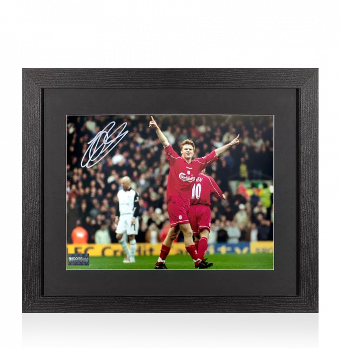 John Arne Riise Signed Liverpool FC Photo In Black Wooden Frame: Iconic Goal vs Manchester United