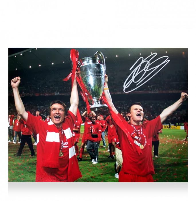 John Arne Riise Signed Liverpool FC Photo In Premium Photo Frame: 2005 UEFA Champions League Winner