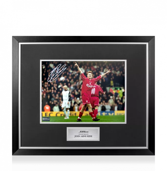 John Arne Riise Signed Liverpool FC Photo In Premium Photo Frame: Iconic Goal vs Manchester United