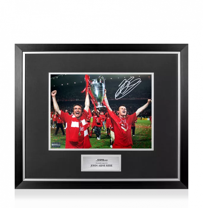 John Arne Riise Signed Liverpool FC Photo In Premium Photo Frame: 2005 UEFA Champions League Winner