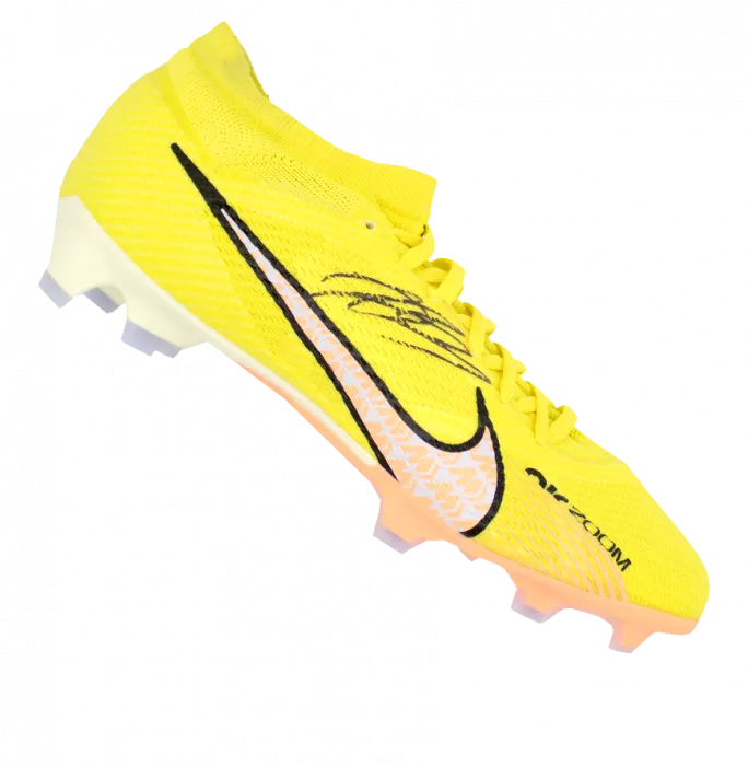 John Arne Riise Signed Yellow Nike Mercurial Boot In Bubble Frame: Option 1