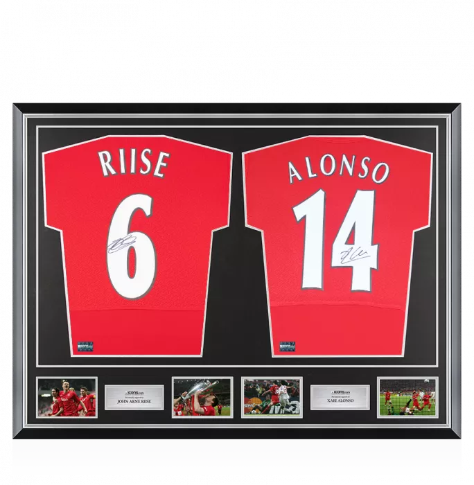 John Arne Riise & Xabi Alonso Signed Liverpool Shirts In Classic Dual Frame