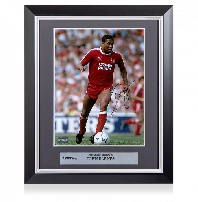 John Barnes Signed And Framed Liverpool Photo: Reds Legend