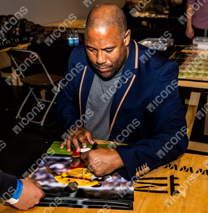 John Barnes Signed Watford Photo In Black Wooden Frame: Hornets Legend