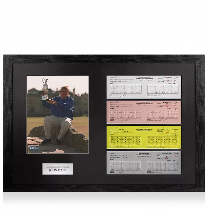 John Daly 1995 St Andrews Open Scorecards In Champion Golfer Of The Year Frame