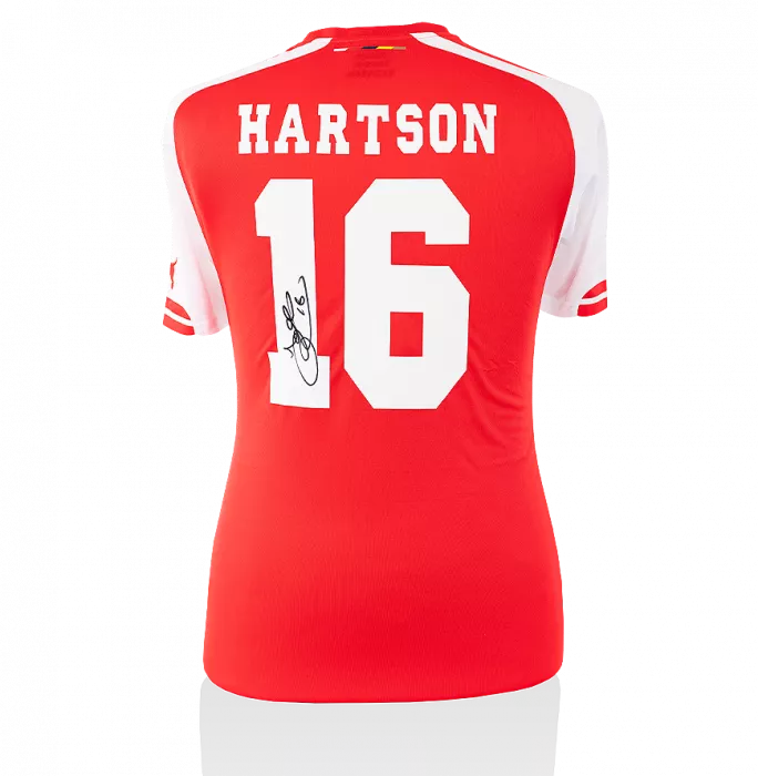 John Hartson Back Signed Arsenal Home Shirt In Classic Frame