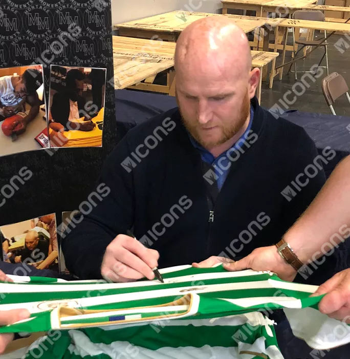 John Hartson & Charlie Nicholas Signed Celtic Shirts In Classic Dual Frame