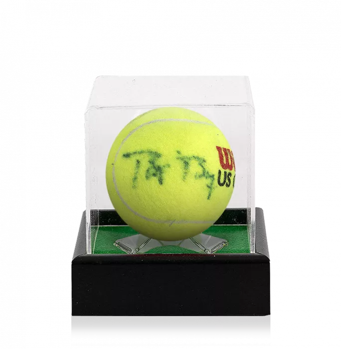 John McEnroe & Bjorn Borg Dual Signed US Open Tennis Ball In Acrylic Case